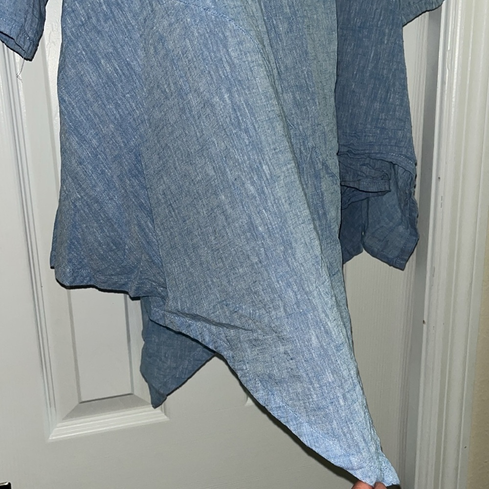 For Cynthia Light Blue Asymmetrical Tunic - Picture 5 of 5